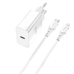 Kit Cargador Qcharx Chronos 3A 20W + Cable Tipo C A Lighting
