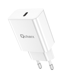 Cargador Qcharx Chronos 3A 20W Puerto Tipo C Blanco