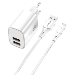 Kit Cargador Qcharx Apolo 24A + Cable Usb A Micro Usb Bla