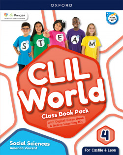 SOCIAL SCIENCE 4 COURSEBOOK. CLIL WORLD. CASTILLA Y LEÓN 2023