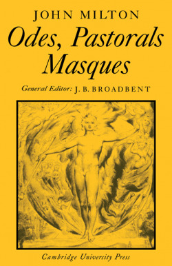 Milton Odes, Pastorals, Masques Pb