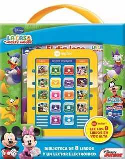 Biblioteca 8 libros y lector electronico de la casa mickey mouse