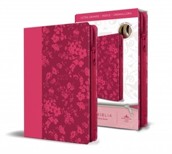 Biblia RVR 1960.Letra grande.Piel, Estmpampado Floral, Cremallera