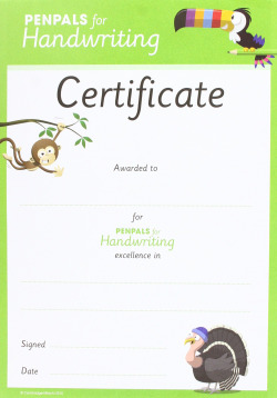 Penpals Handwriting Pen Licence Certificate 2Ed