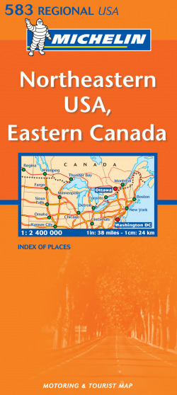 Mapa Regional Northeastern USA, Eastern Canada