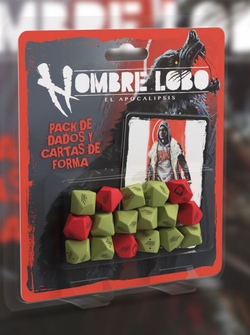 JUEGO DE DADOS Y CARTAS DE FORMA. HOMBRE LOBO EL APOCALIPSIS