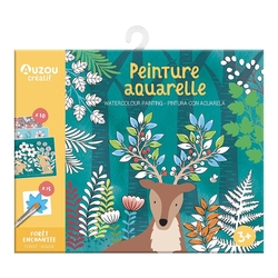 Pintura en acuarela: Bosque encantado