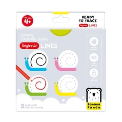LONG COLORING BOOKS REAY TO TRACE BEGINNER LINES +4 AÑOS