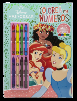 Princesas. Colorea por números con ceras