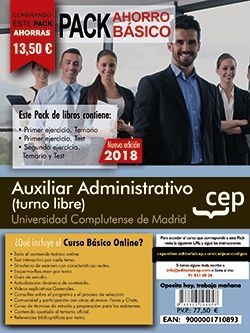 PACK AHORRO BASICO AUXILIAR ADMINISTRATIVO UCM (TURNO LIBRE)
