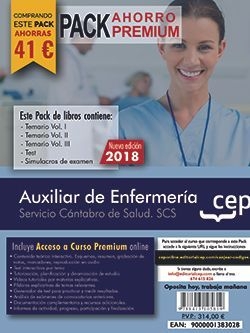 PACK AH PREMIUM Aux Enfermería Serv Cántabro Salud SCS Temarios V1 2 3 Test Simulacros + Premium Onl