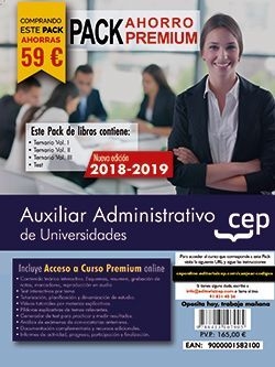 PACK AHORRO PREMIUM AUXILIAR ADMINISTRATIVO UNIVERSIDADES