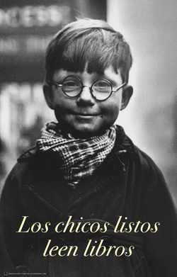 Cartel "Los chicos listos leen libros"