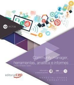 COMMUNITY MANAGER HERRAMIENTAS ANALITICA E INFORMES IFCT38