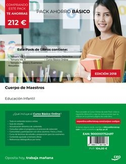 PACK AHORRO BASICO CUERPO MAESTROS EI TEM.I,II,PRACT.EXAM.