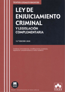 Ley de Enjuiciamiento Criminal y Legislación complementaria