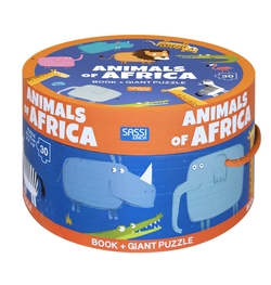 Los Animales De Africa. Cajas Redondas. Con puzzle Edic. ilustrado (Español)