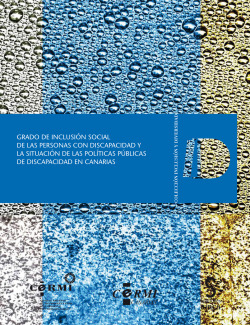 Grado de inclusión social de las personas con discapacidad y la situación de las políticas públicas de discapacidad en Canarias