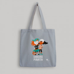 Bolsa de tela 'Chicas Pirata' - color gris