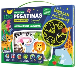 MALETIN 100 PEGATINAS LUMINISCENTES ANIMALS DE LA SELVA