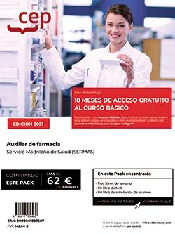 PACK LIBROS Y CURSO BASICO AUXILIAR FARMACIA SERVICIO MADRI