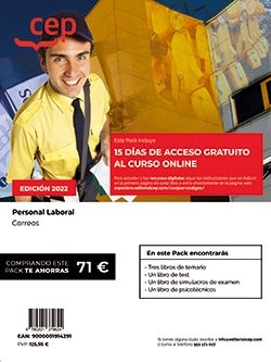 PACK LIBROS Y 15 DIAS CURSO ONLINE PERSONAL LABORAL CORREOS