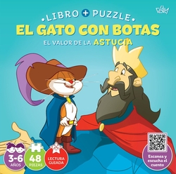 Gato con botas.(valor astucia).libro-puzzle 48 piezas