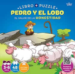 Pedro y el lobo.(valor honestidad).libro-puzzle 48 piezas