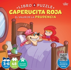 Caperucita roja.(valor prudencia).libro-puzzle 48 piezas