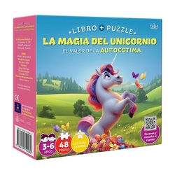 Magia del unicornio.(valor autoestima) libro-puzzle 48 piezas