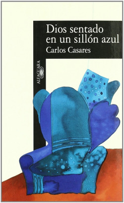 Dios sentado en un sillon azul
