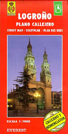 Logroño, La Rioja. Plano callejero y mapa de carreteras.