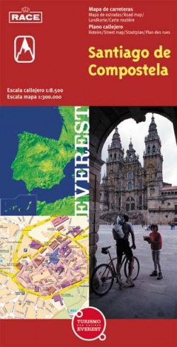 Santiago de Compostela, A Coruña. Plano callejero y mapa de carreteras