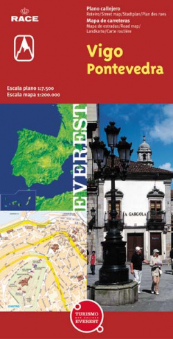 Vigo / Pontevedra. Plano callejero y mapa de carreteras.