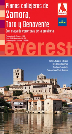 Planos callejeros de Zamora, Toro y Benavente con mapa de carreteras provincial