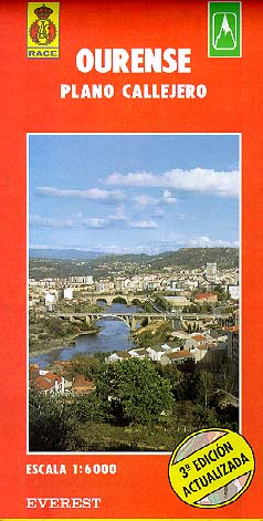 Ourense. Plano callejero y mapa de carreteras