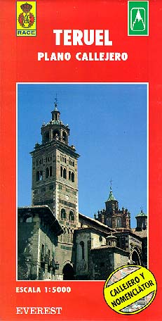 Teruel. Plano callejero y mapa de carreteras.
