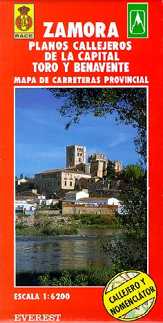 Zamora, Toro y Benavente. Plano callejero y mapa de carreteras.