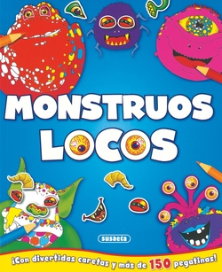 Monstruos locos con caretas y pegatinas