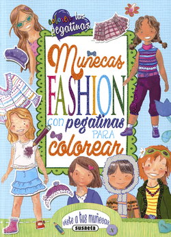 MUÑECAS FASHION CON PEGATINAS PARA COLOREAR