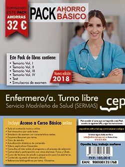 PACK AHORRO BÁSICO. Enfermero/a. Turno libre. Servicio Madrileño de Salud (SERM
