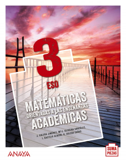 Matemáticas orientadas a las Enseñanzas Académicas 3. (Colegios Bilingües)
