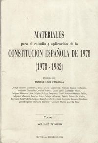 Materiales para el estudio y aplicación de la constitucion española de 1978