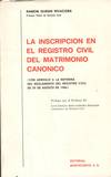 La inscripción en el registro civil del matrimonio canónico: