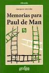 Memorias Para Paul De Man
