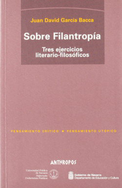 SOBRE FILANTROPIA. TRES EJERCICIOS LITERARIO-
