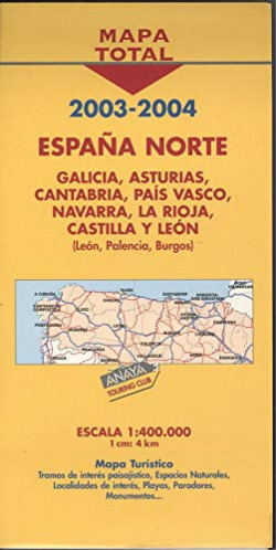 ESPAÑA NORTE GALICIA ASTURIAS CANTABRIA PAIS VASCO ETC MAPA