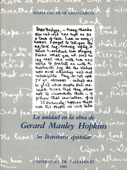 Unidad En La Obra De Gerard Manley Hopkins, La. Su Literatura Epistolar