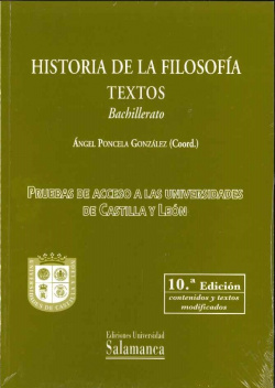 HISTORIA DE LA FILOSOFÍA. Textos Bachillerato 10ªed.