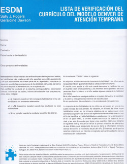 Lista de verificación del Currículo del Modelo Denver de Atención Temprana